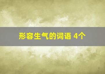 形容生气的词语 4个